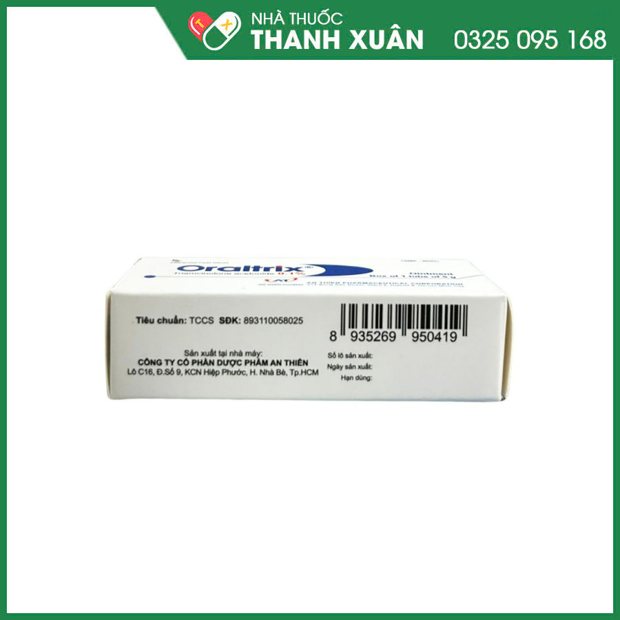 Oraltrix thuốc bôi ngoài da điều trị viêm nhiễm khoang miệng hay tổn thương dạng loét do chấn thương